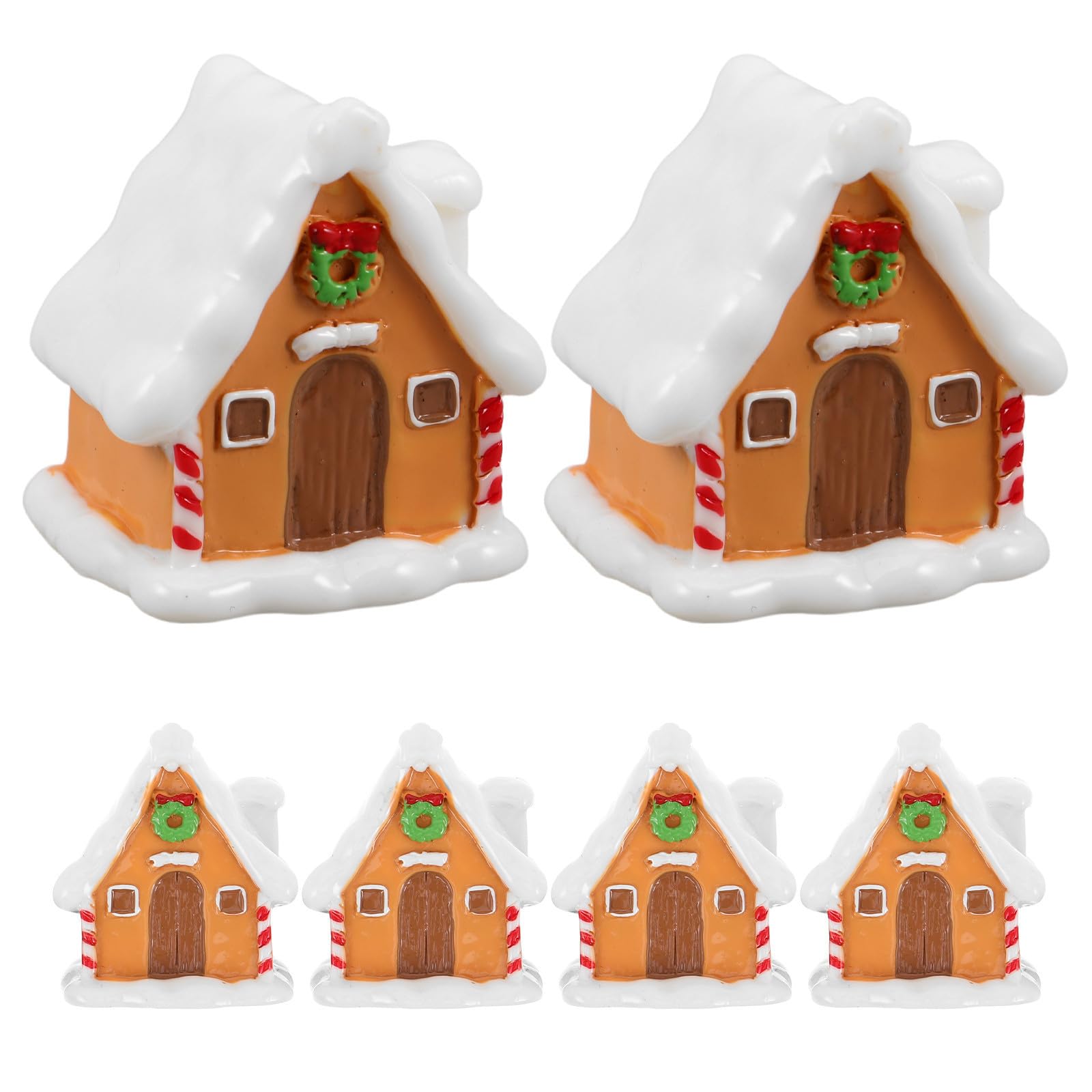 NUOBESTY 30 Piezas Adornos Navideños Mini Casa de Pueblo de Resina Realista