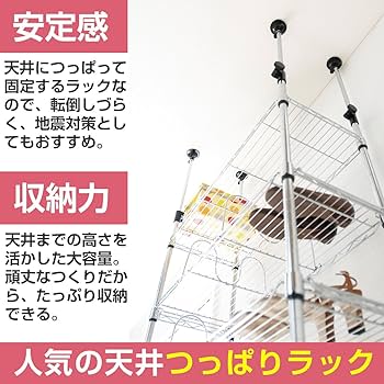 Amazon｜ドウシシャ ルミナス フィール 突っ張りラック 本棚 壁面収納