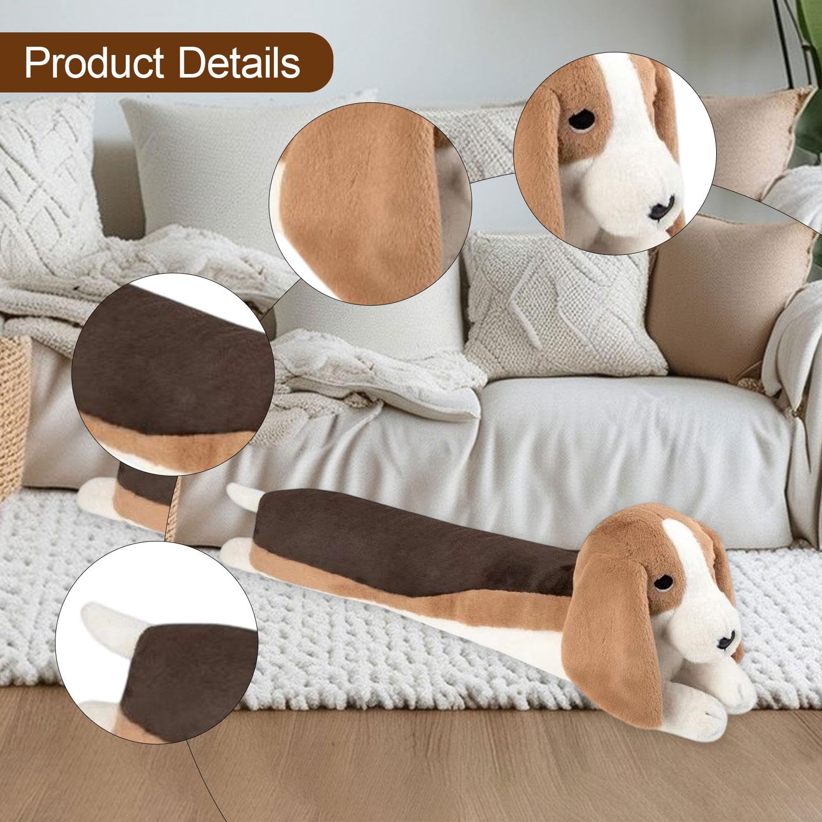 Amagogo Peluche de Beagle para decoración del hogar, Bonito Perro de Peluche Multiusos, compañero para sofá, Dormitorio.