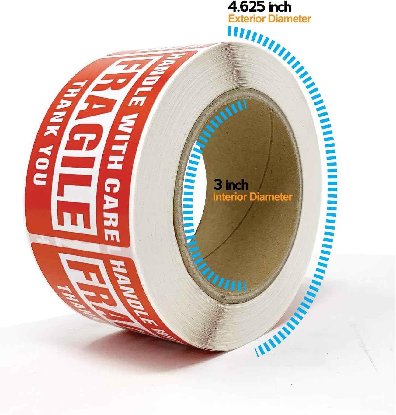 Buhbo Fragile Sticker 2" x 3" - Handle with Care - Shipping Label (500 Labels Per Roll)
