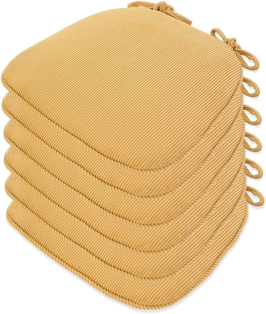 Coussin de chaise demi-rond 43x41 cm lavable avec attaches pour assise de jardin et cuisine