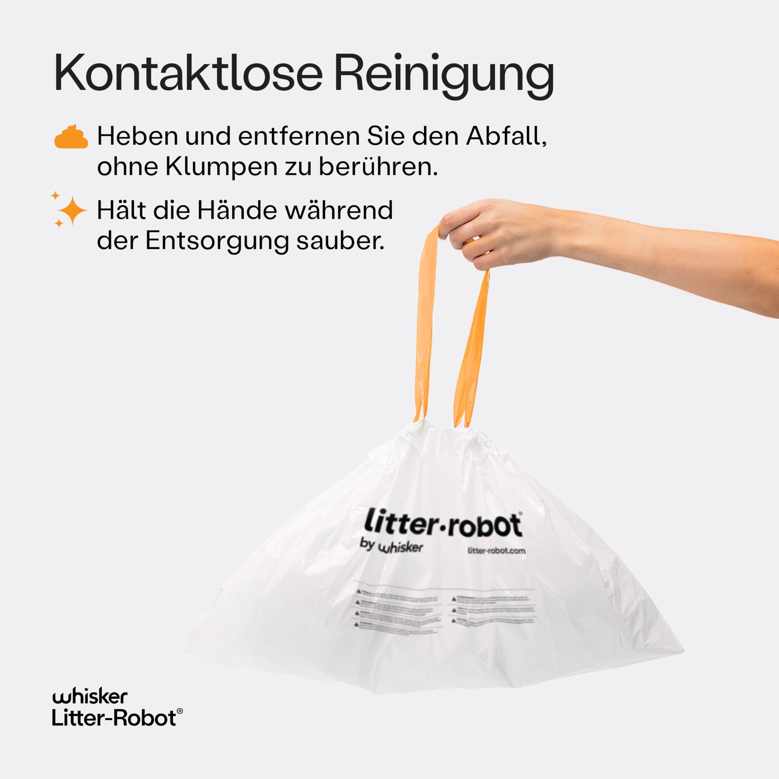 Litter-Robot Schubladenbeutel von Whisker, 100 Stück – Katzentoiletten-Beutel, eigens für Litter-Robot, 34–42 Liter Fassungsvermögen, schnell wechsel- und leerbar