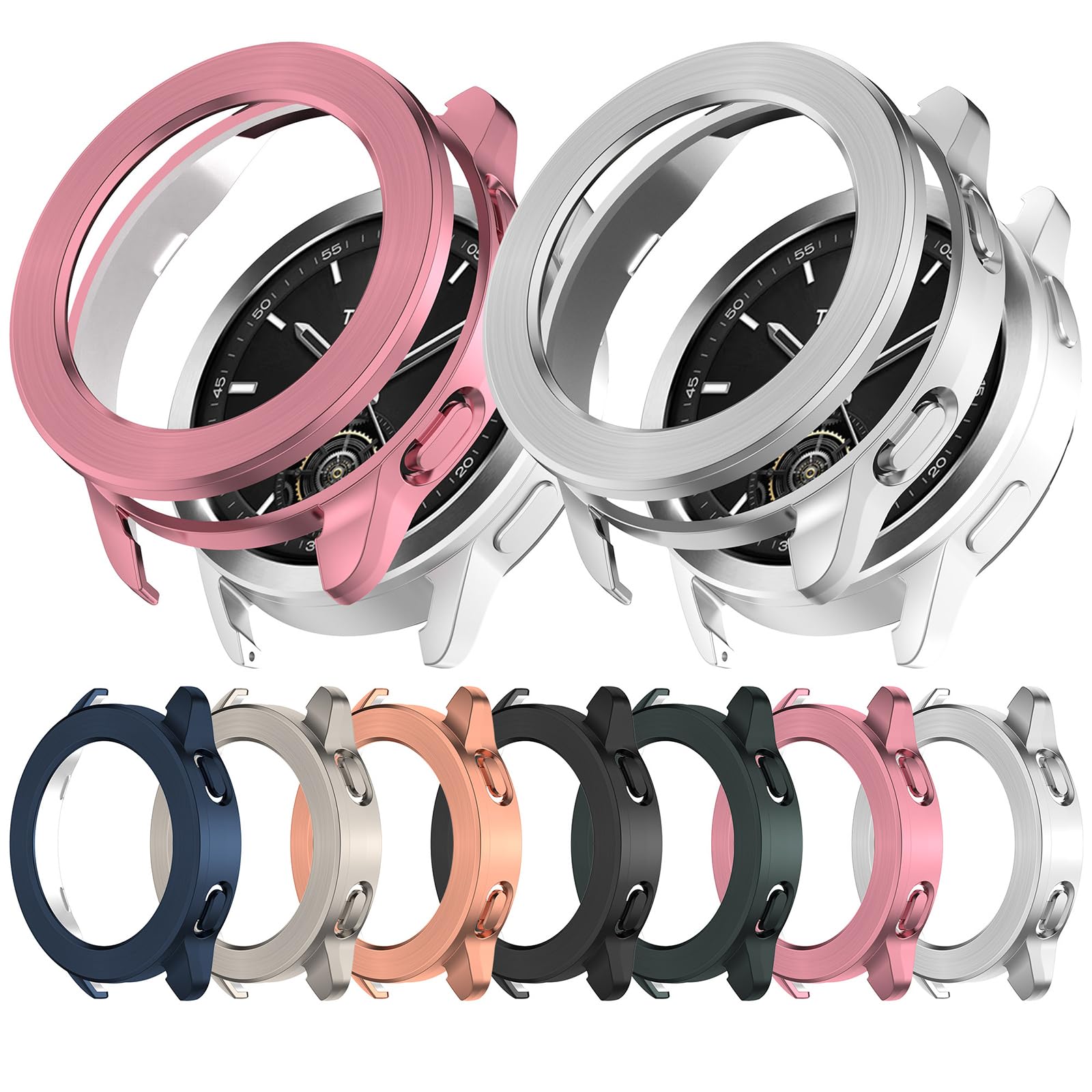 Pierścień Bezel do Xiaomi Watch S3, Stylizacja Bezel Ochronna Obudowa Zapasowa Bezel Zestaw Ochrona przed zarysowaniami do Watch 3 (czarny)