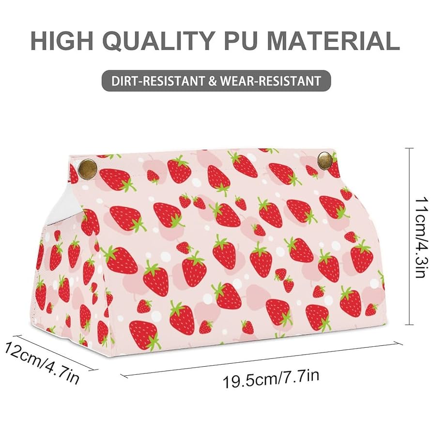 Amazon｜ティッシュケース いちご柄 苺柄 イチゴ柄 ティッシュ