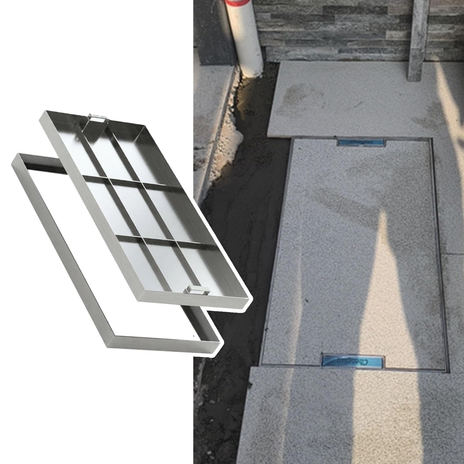 Piastra fognaria e telaio robusti, capacità di carico di 2,6 tonnellate, per terrazza, cortile, giardino e autostrada.