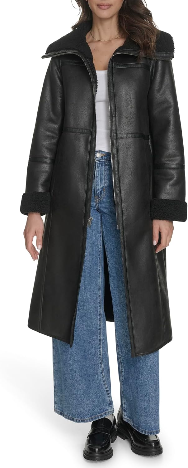 Levi's Women's Long Faux Shearling Coat - Image 2