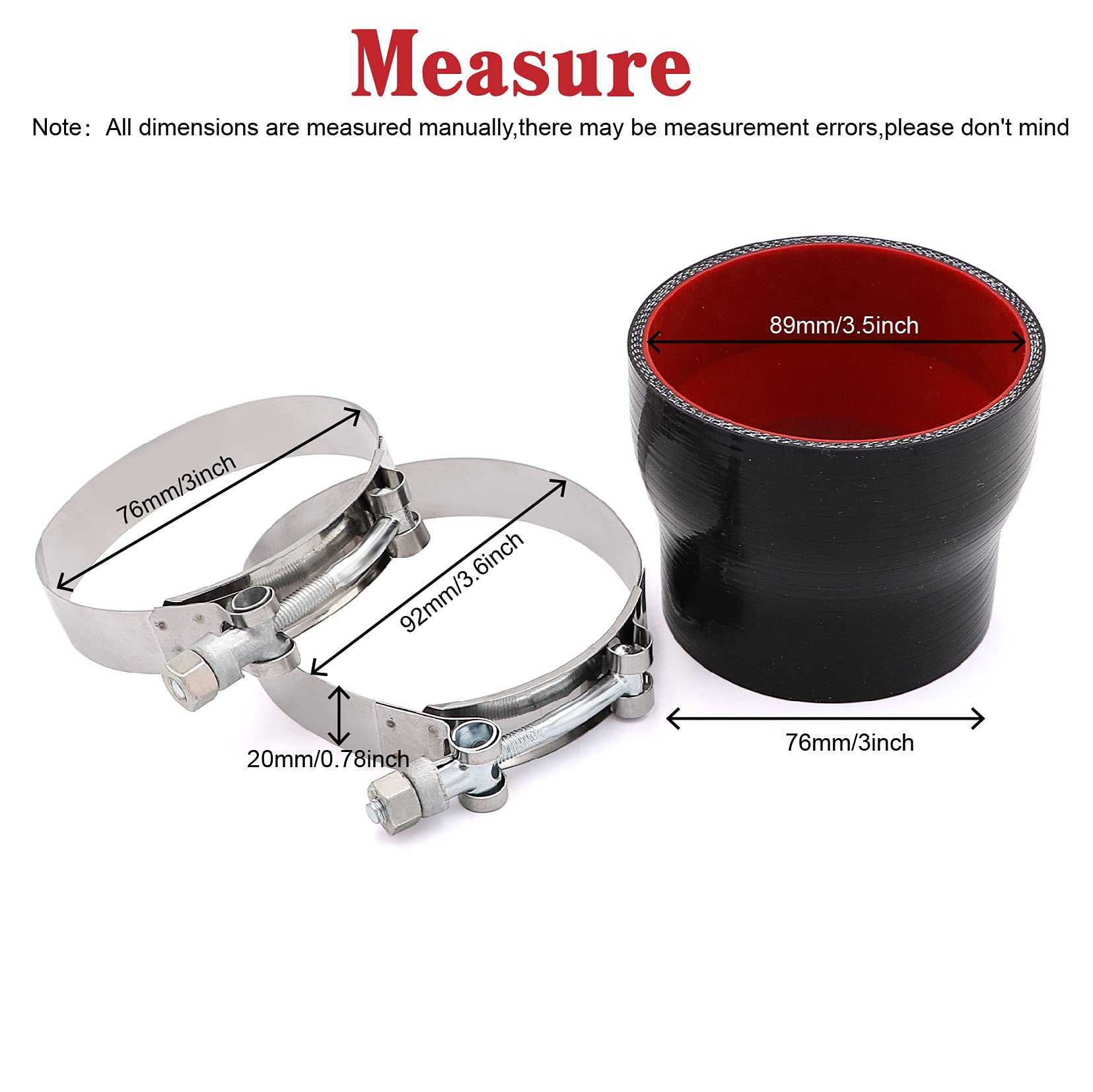 Silicone Non-Intercooled Turbo Outlet To Throttle Body Coupler & T-Bolt - Foto 3