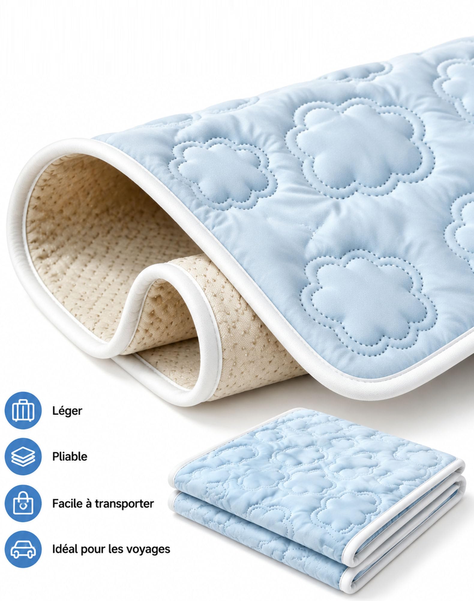 Tapis Rafraichissant Platypaws, 5x Refroidissement Multipl (Bleu,XXL)