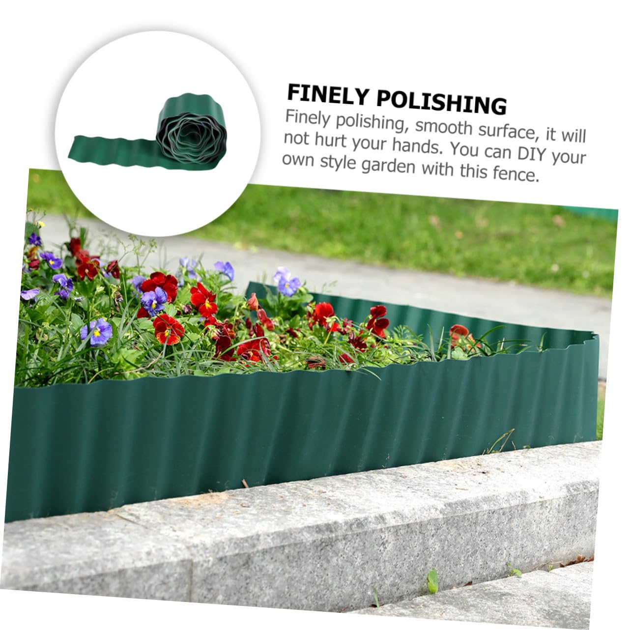 BESTonZON Recinzione da Ondulata in Plastica Bordura per Aiuole e Flessibile e Riutilizzabile per Decorazioni Esterni Partizione Cortile Naturale e Resistente