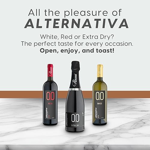 Miniatura 7 de Princess Bollicine Bianco Extra Dry - Vino espumoso de champán desalcoholizado al 0,0% sin alcohol de Italia, 25.4 fl oz, certificado Halal y vegano
