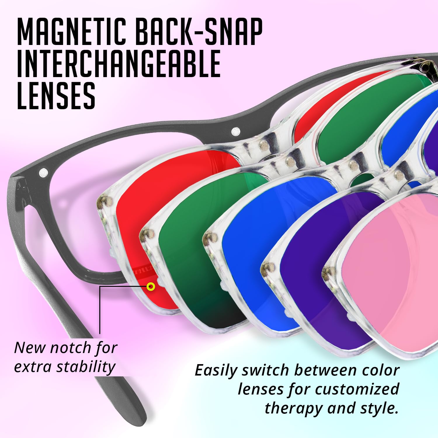 Amazon.com: GloFX Snaps: Gray Frame Color Therapy Glasses