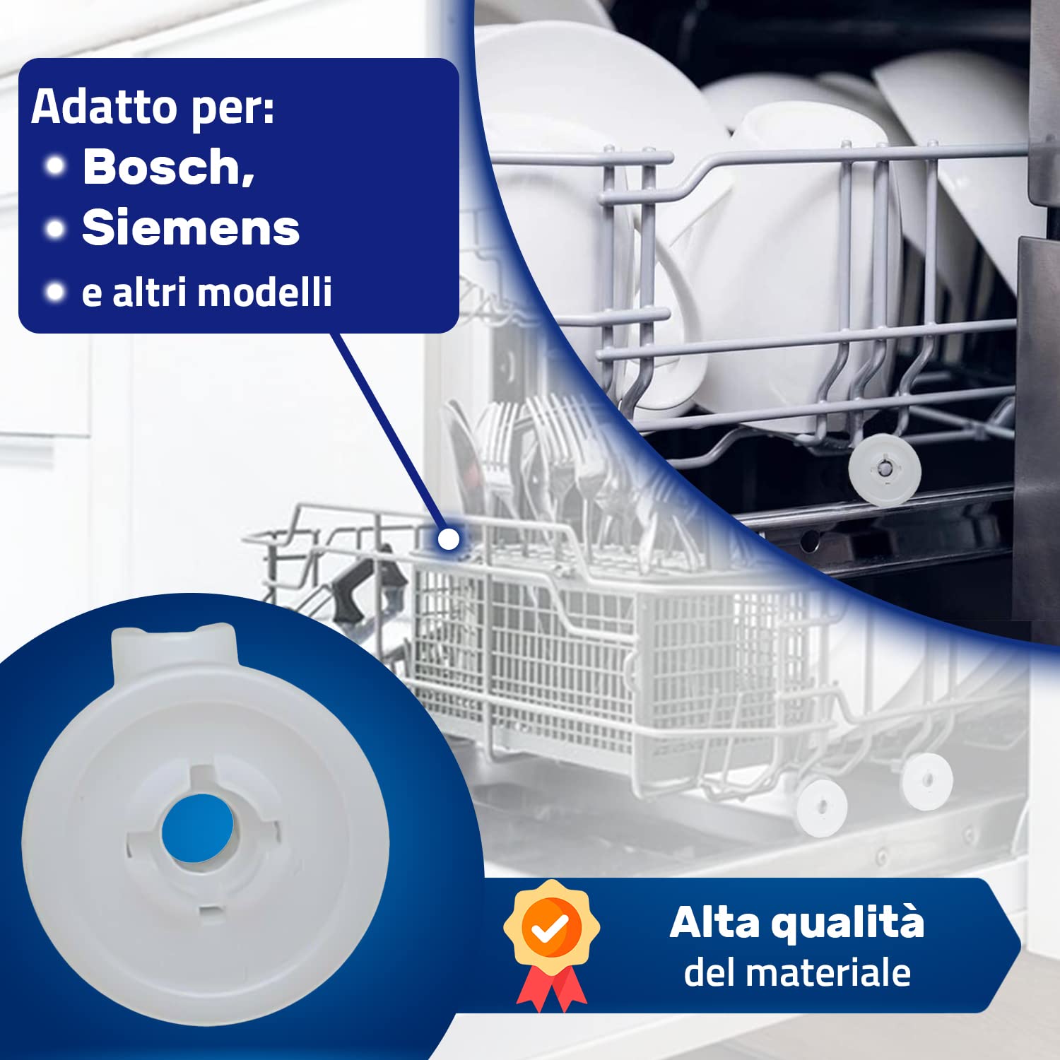 8x Rullo Cestello Rullo Lavastoviglie Per Bosch Siemens Neff 424717 - Foto 6