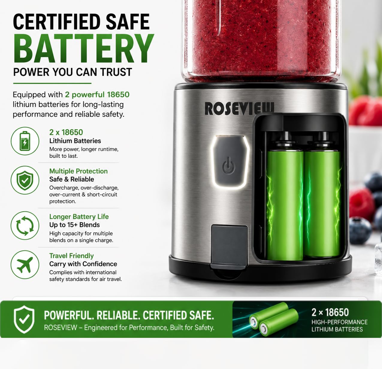Tragbarer Smoothie-Mixer, Glasflasche, Mini-USB, wiederaufladbar, 2 Batterien, Hand-Shakes, Mischbecher, USB-Entsafter, kabellos, persönlicher Smoothies-Mixer