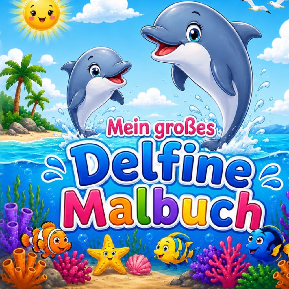 Mein Großes Delfin Malbuch: Tiere