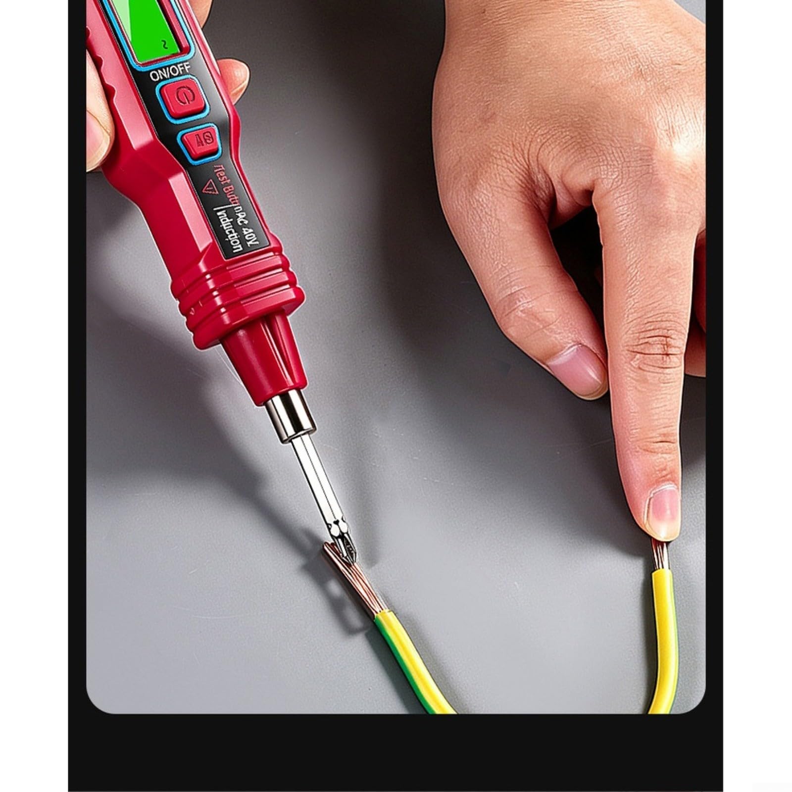 Spannungsprüfer Stift für f8 mit LED,NCV 11-450V,Digitalanzeige, 2-in-1 Bit