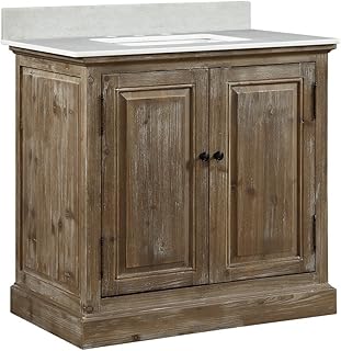 WK1836+AP TOP, Single Sink Bathroom Vanity, Driftwood, 2 Boxes
