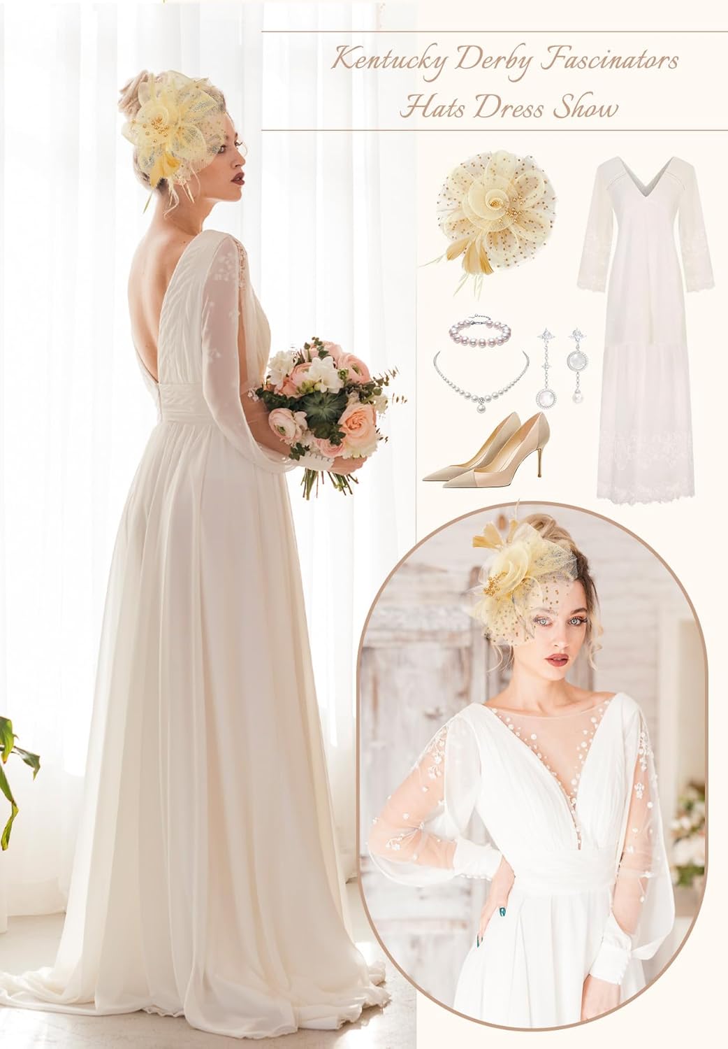 Zando 2025 Mesh Ken-Tucky Derby Fascinators Hats for Women Girls with Clip and Headband Vintage Wedding Church Tea Party - Image 7