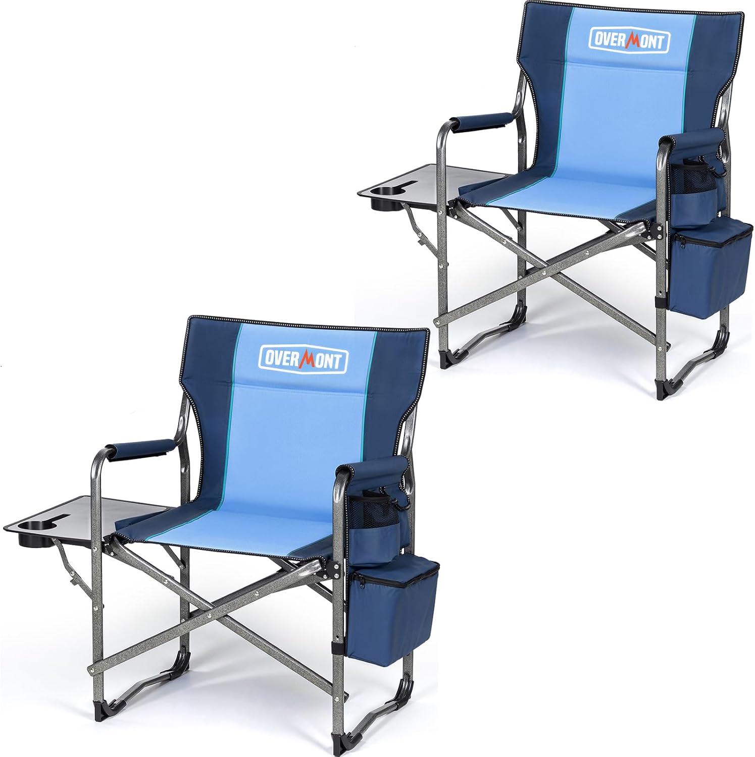 Overmont Heavy-Duty Camping Chair with Side Table & Cooler Bag