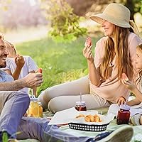 Vista 4 de Cesta de alimentos para pan, paquete de 20 bandejas de plástico para servir alimentos, cestas de restaurante, cesta reutilizable para papas fritas