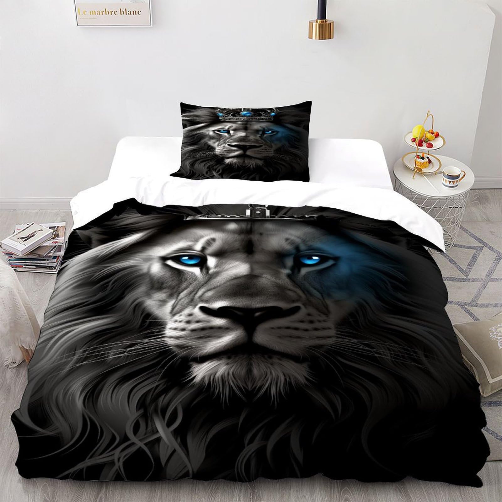 Snow leopard housse de couette kids le cadeau parfait de lit single avec 2 taies