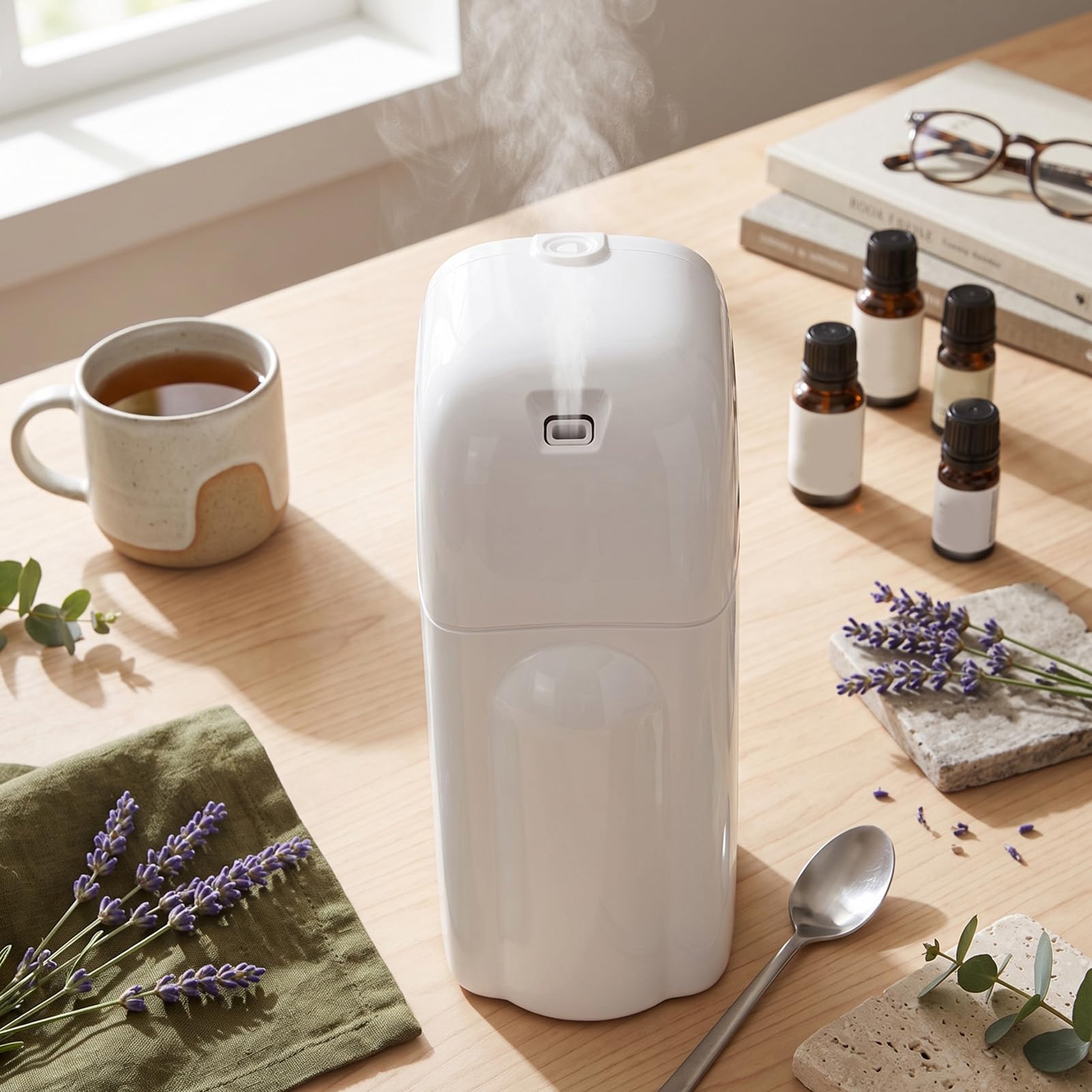 Brrnoo Diffusore per Aromaterapia a Parete, Copertura 500 Metri Cubi, per | Diffusore per Aria Fredda, Involucro in Plastica, Alimentazione USB, Controllo Bluetooth, capacità 200 Ml, Ideale per Casa