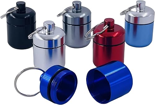 Pastillero portátil de aluminio - Tapón de metal sellado para los oídos, caja de medicina, organizador de píldoras de metal para viajes
