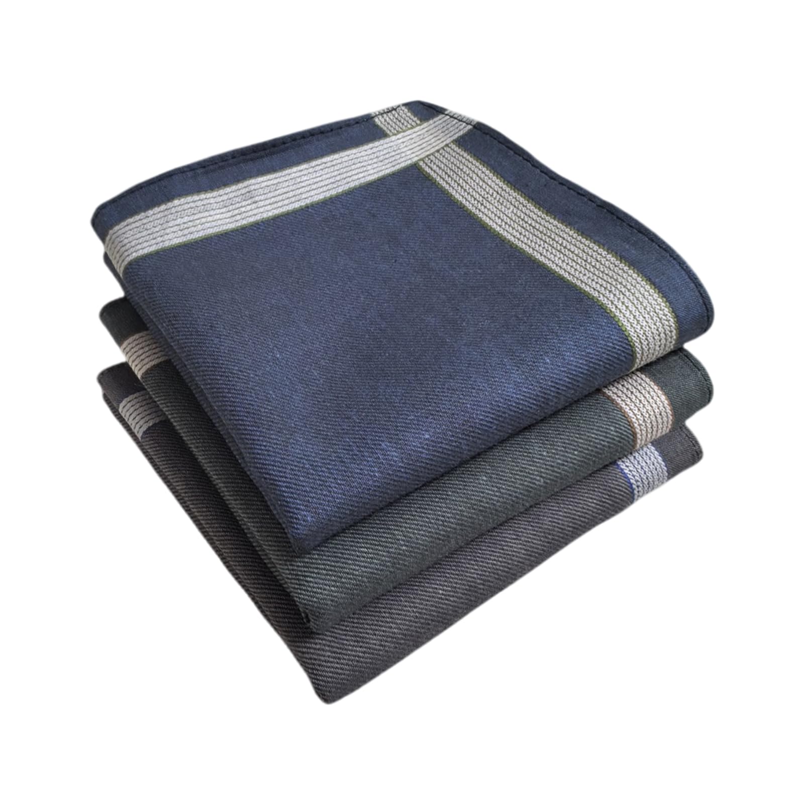 Tsophreniq Of 3 Absorbent Men ' s Handkerchiefs Cotton Fabric Vintaged Designing Hankie for Fashion Enthusiasts 43x43cm Absorbent Cotton Handkerchiefs