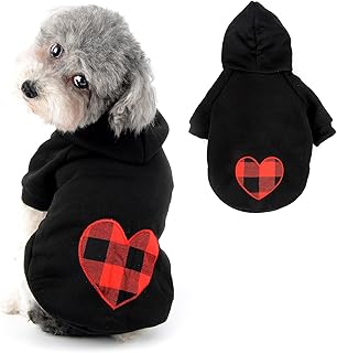 Ranphy Dog Hoodie for Small Medium Large Dogs Pet Clothes Sweater with Doggy Paw and Heart Pattern Puppy Sweatshirt Dog Outfit Dog Spring Autumn Clothes Cotton Hoodies Cats Apparel
