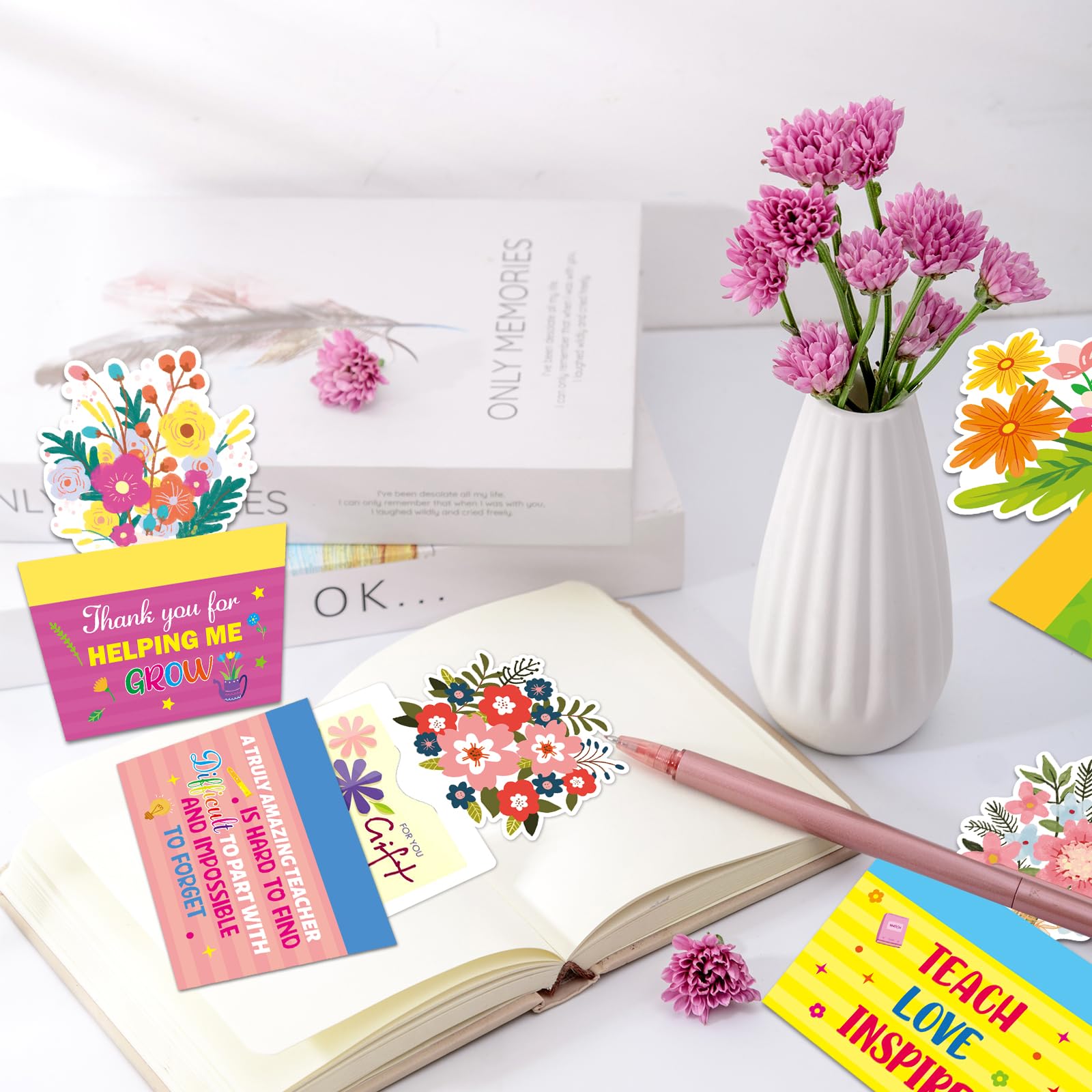 Fancy Land 12 Pcs Teacher Appreciation Gift Card Holders Money Card Sleeves Teacher Appreciation Gifts in Bulk for End of School Year Graduation