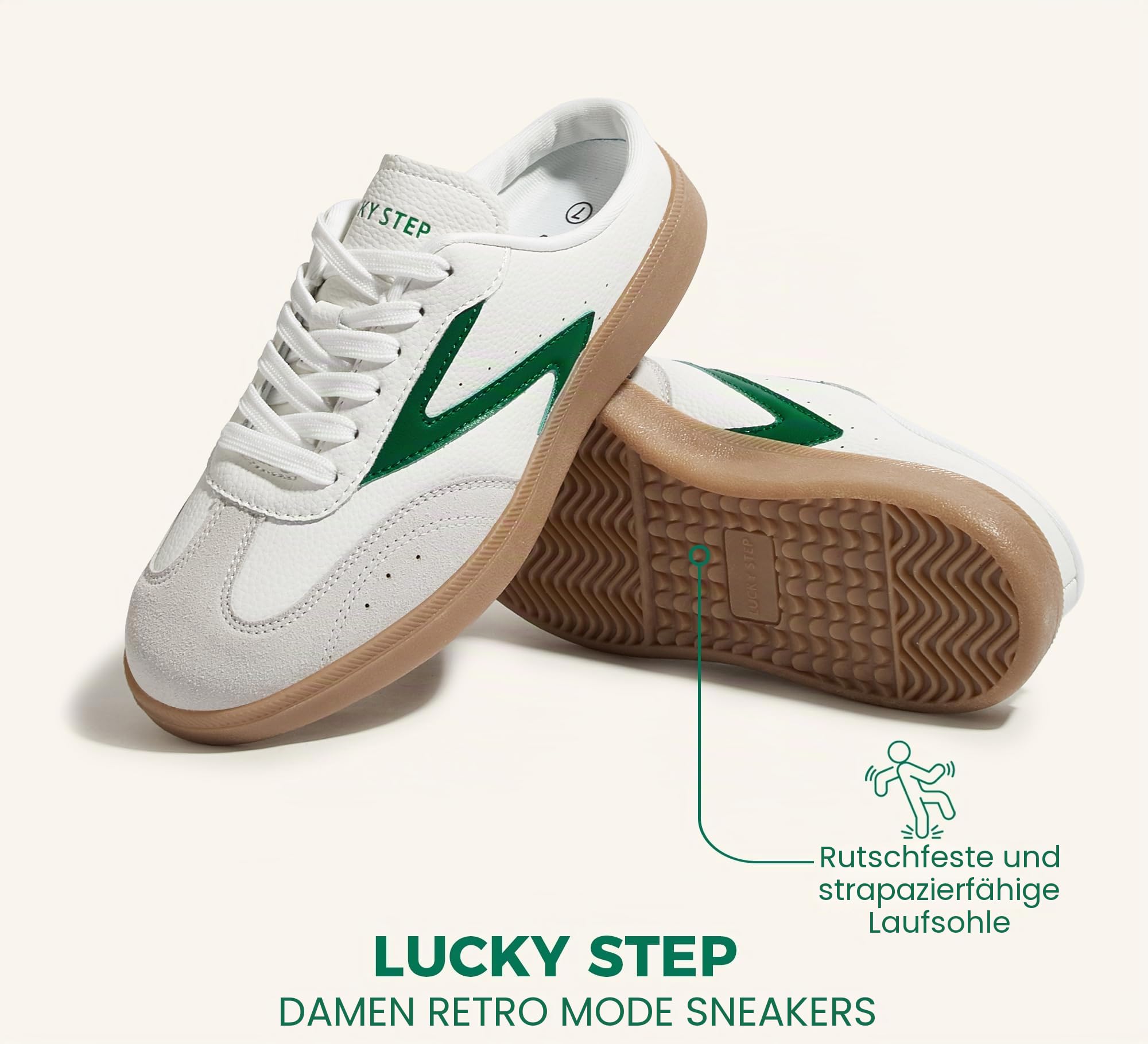 LUCKY STEP Damen Mule-Sneakers im Retro-Design | Bequeme Slip-On Freizeitschuhe ohne Ferse mit Winter-Ausstattung | Ideal für Stadt, Alltag & entspanntes Walken