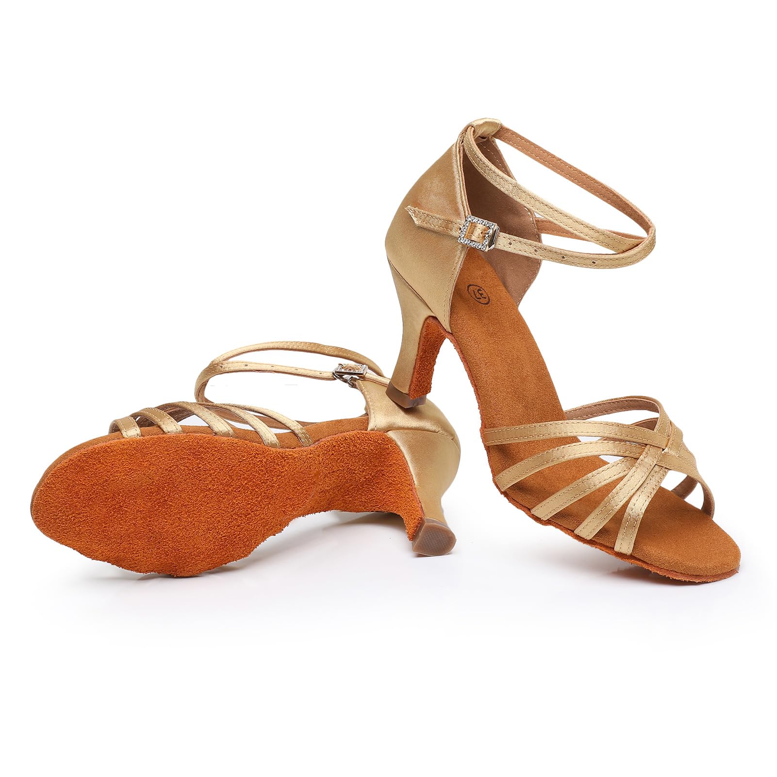 Rosefinch Scarpe da Ballo Latino per Le Donne Nero Professionale Scarpe da Ballo Sala da Ballo Partito Salsa Danza Pratica Prestazioni Scarpe Taglia（A01G）