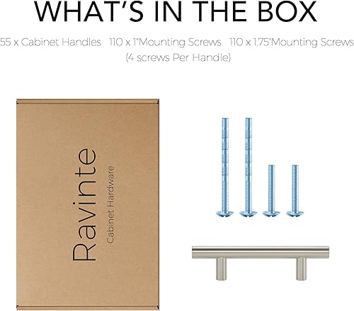 Miniatura 135 de Ravinte - 30 manijas de acero inoxidable para armario de cocina, 5 pulgadas de largo, agujero de 3 pulgadas, rosado