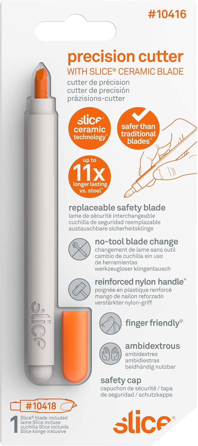 Slice 10416 New Precision Cutter 10416, Craft Cutter, Micro-Ceramic Blade Lasts up to 11x Longer Than Metal, Hobby Knife With Precision Blade, Replaceable Blade : Everything Else