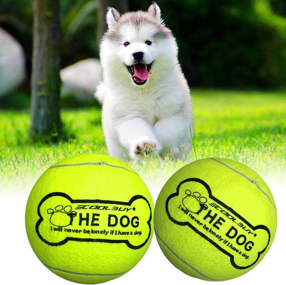 SHI 24CM Tennis Ball For Pet Chew Toy Big Inflatable Tennis Ball Signature Mega J.