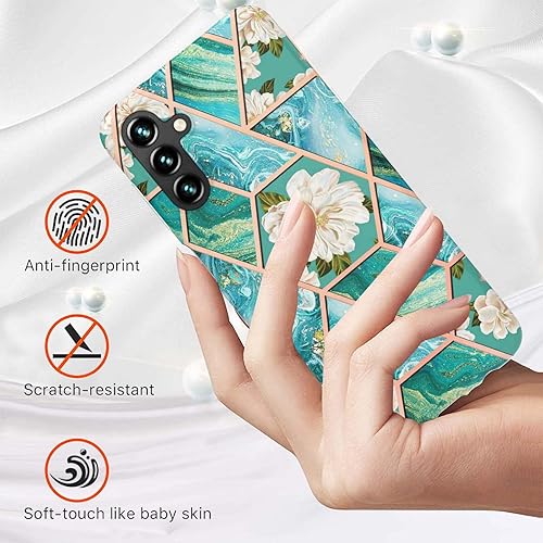 Miniatura 2 de HDYB - Funda para Samsung Galaxy A13 5G, TPU suave + patrón de mármol IMD para niñas, con lente de cámara y cubierta protectora de pantalla para