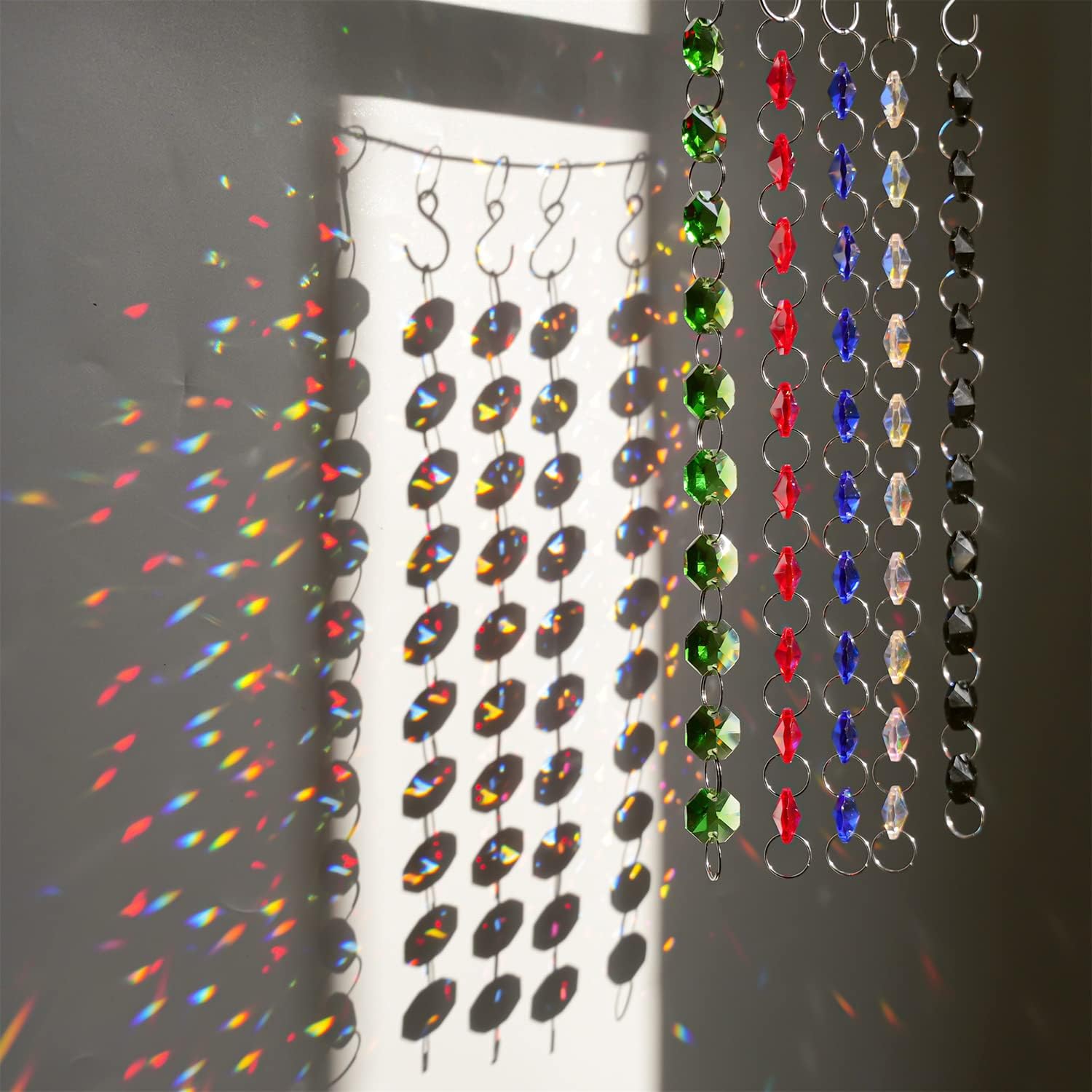 14mm 100pcs AB Octagon Beads Crystal Prisms Suncatcher, Ideal for Jewelry Making, Chandelier Crystals DIY Parts, Chandelier Replacements,Arts Crafts Sun Catcher Crystals - Image 6