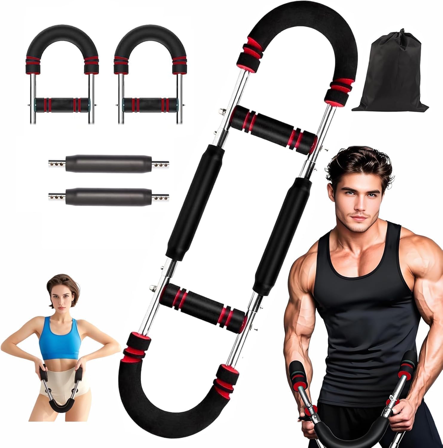 Armtrainer, Twister-Armtrainer, verstellbarer Brust-Expander, Trizeps-Workout-Ausrüstung, perfekte Körperform für Männer, drei Gänge zur Anpassung von 27,2–50 kg, geeignet für Anfänger und