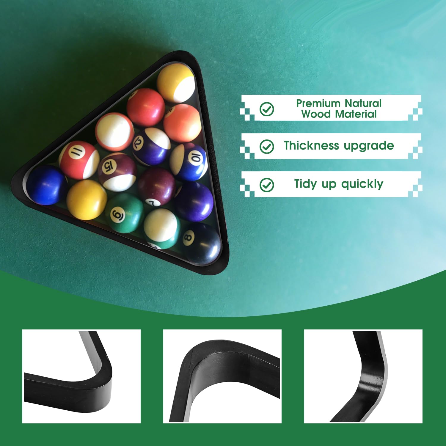 Snapklik.com : HMQQ Solid Wood Billiard 8-Ball Triangle Pool Ball Racks ...