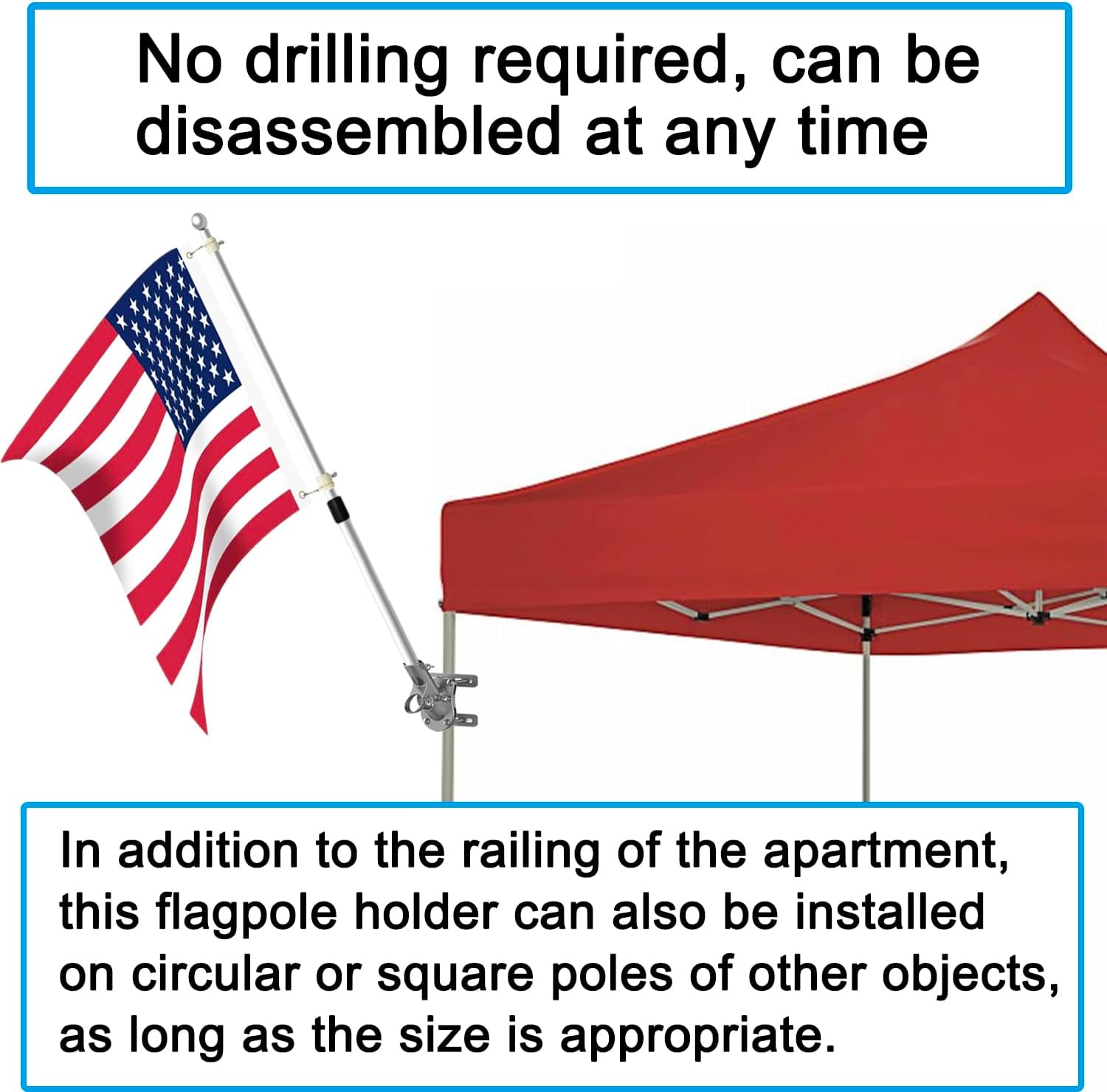 BUJ flagpole Mount for Railing no Drilling flagpole Mount for Railing flagpole Mount for Porch flagpole Mount for Fence