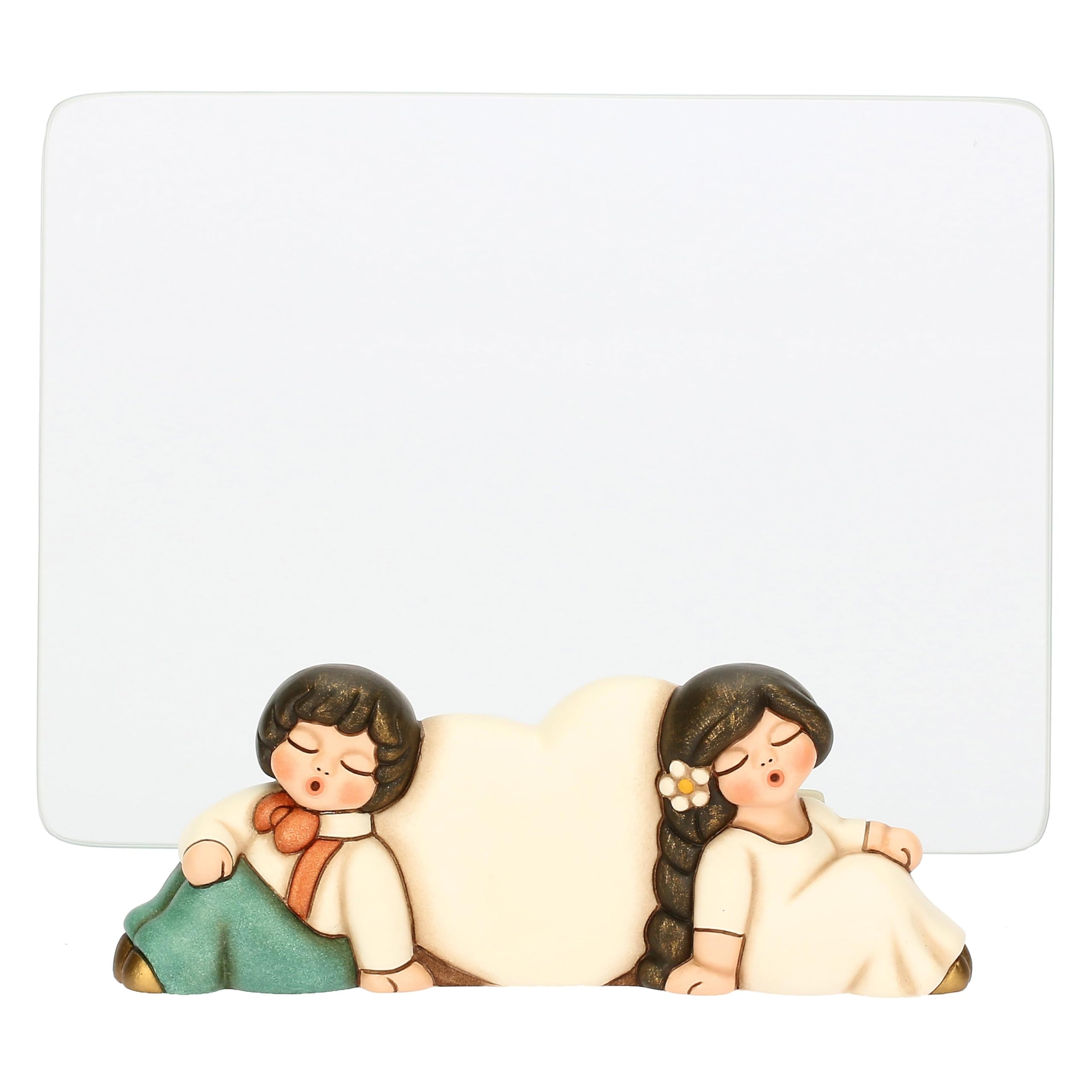 THUN - Photo frame newlyweds with heart - Ceramic - Favor Collection - 16.8 x 8 x 6.3 cm