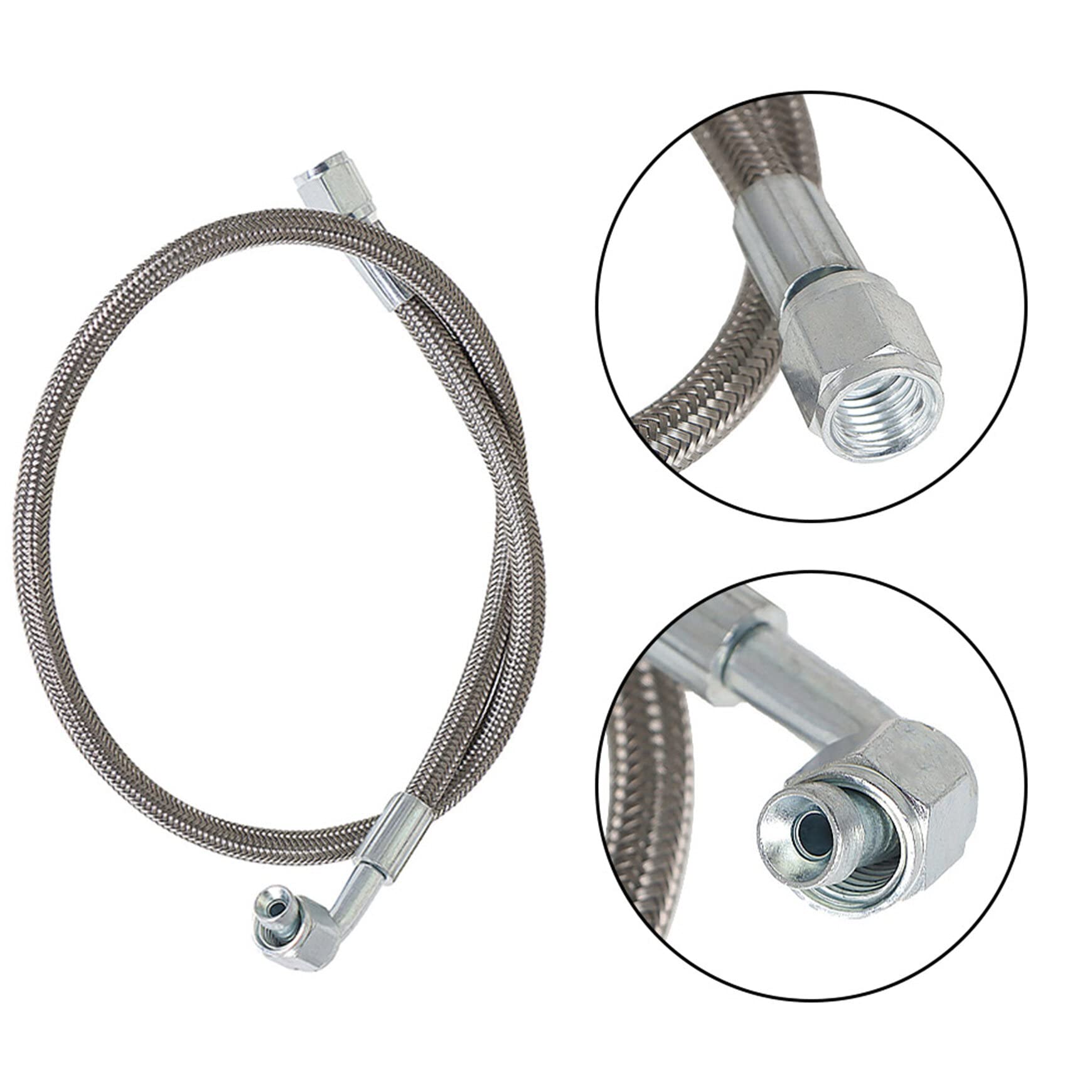 Braided Stainless Oil Feed Line -4AN AN4 With 90 Degree Female Made In