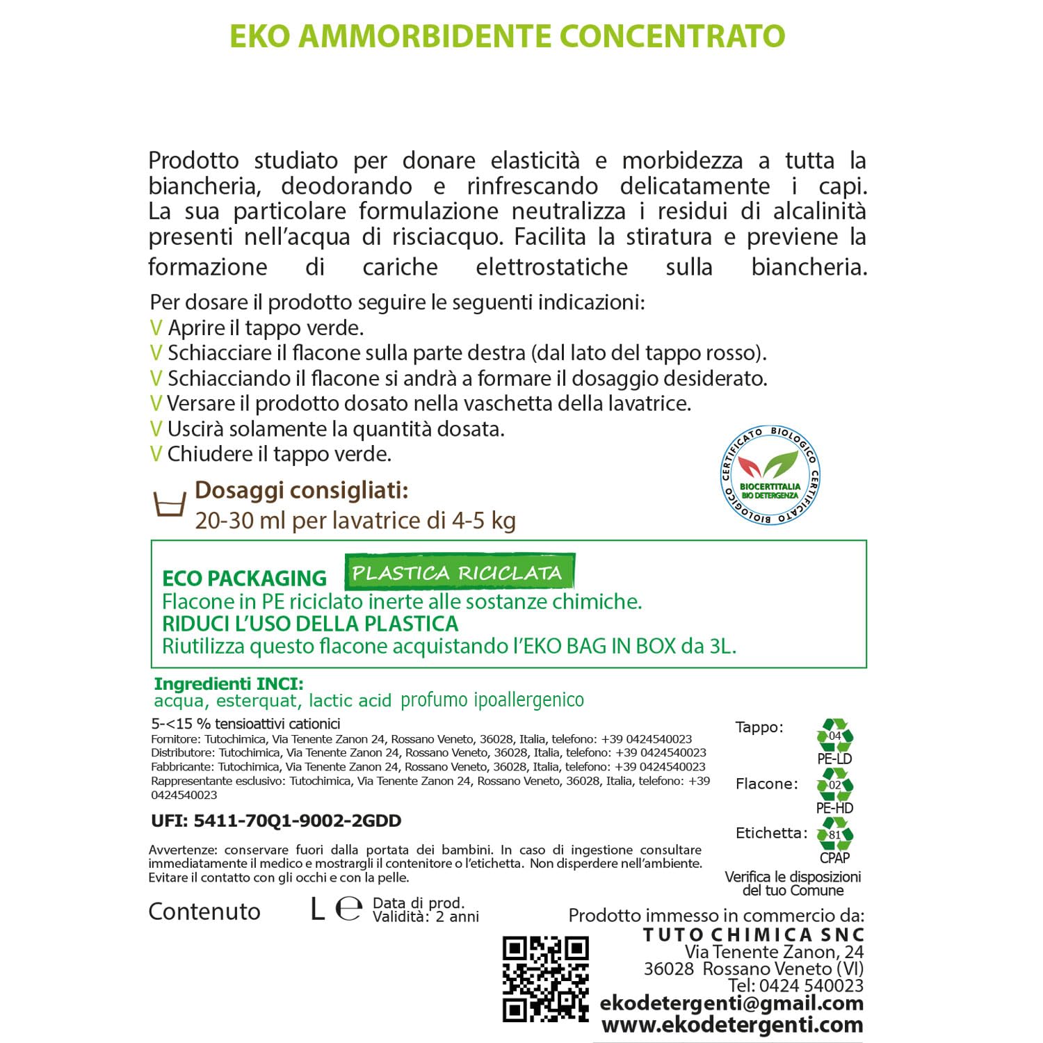 EKO Detersivo Ecologico Lavatrice Kit 2 Maxi 200 Lavaggi 2 taniche 5 Litri (Canapa)