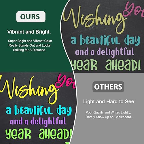 Miniatura 2 de SILENART Marcadores de tiza morada para pizarra, rotulador de tiza líquida para pizarra, pizarra de calendario de borrado en seco, tablero de menú