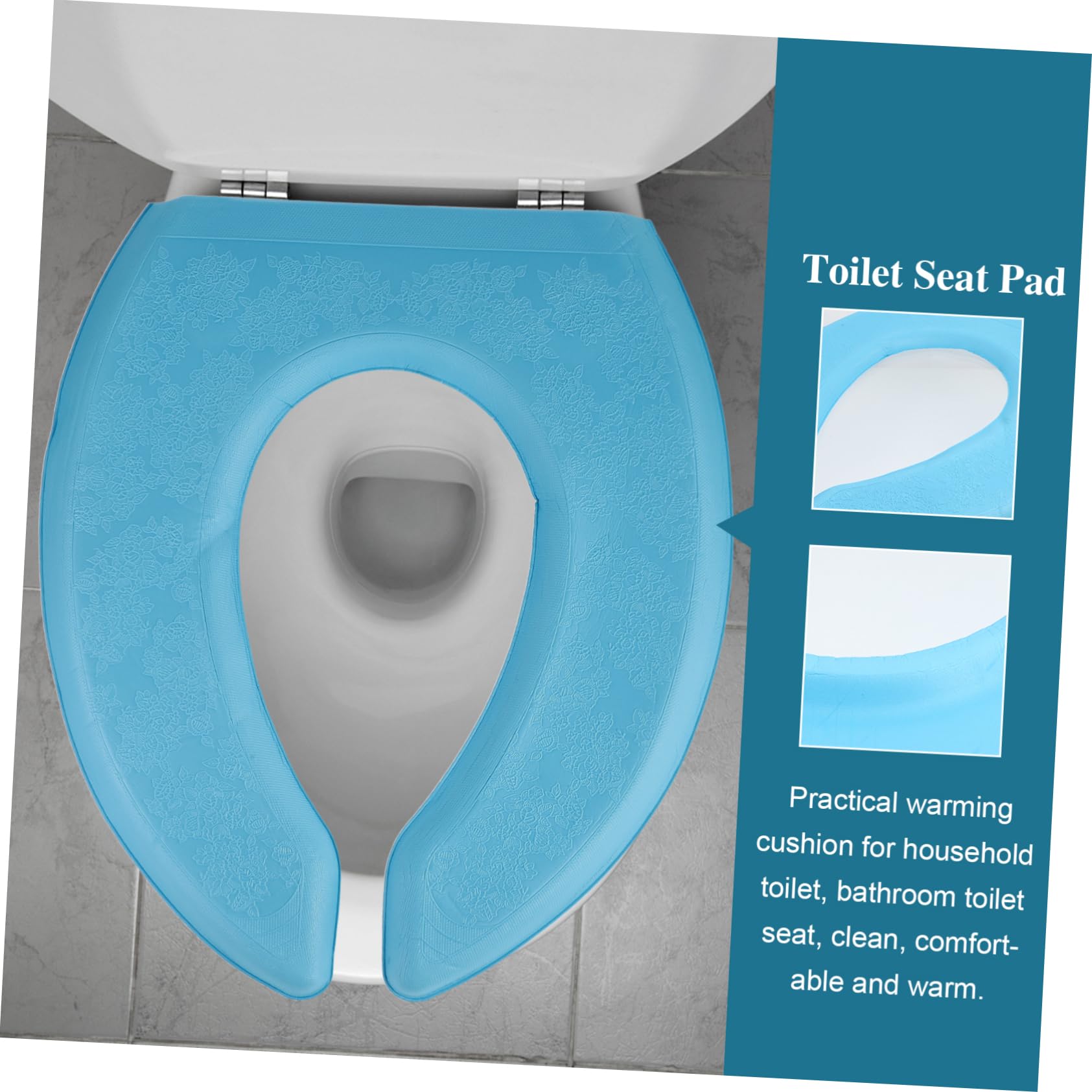 SOESFOUFU 2pcs Toilet Seat Cushion Thicken Pad with Self-Adhesive Design Comfortable Material for Bathroom Use Washable and Reusable for Winter Season