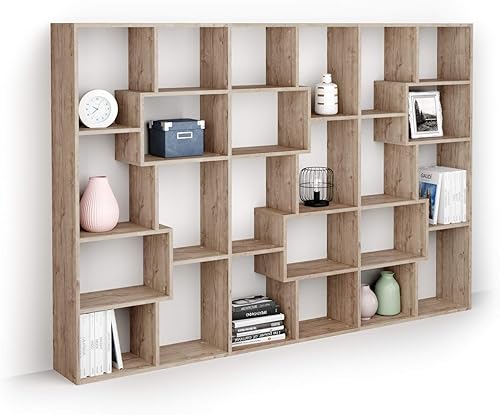 Miniatura 85 de Mobili Fiver, Estantería Iacopo XS (63.31 x 31.5 pulgadas), roble rústico, fabricada en Italia Roble rústico,Ashwood Negro,Ashwood Blanco,Efecto