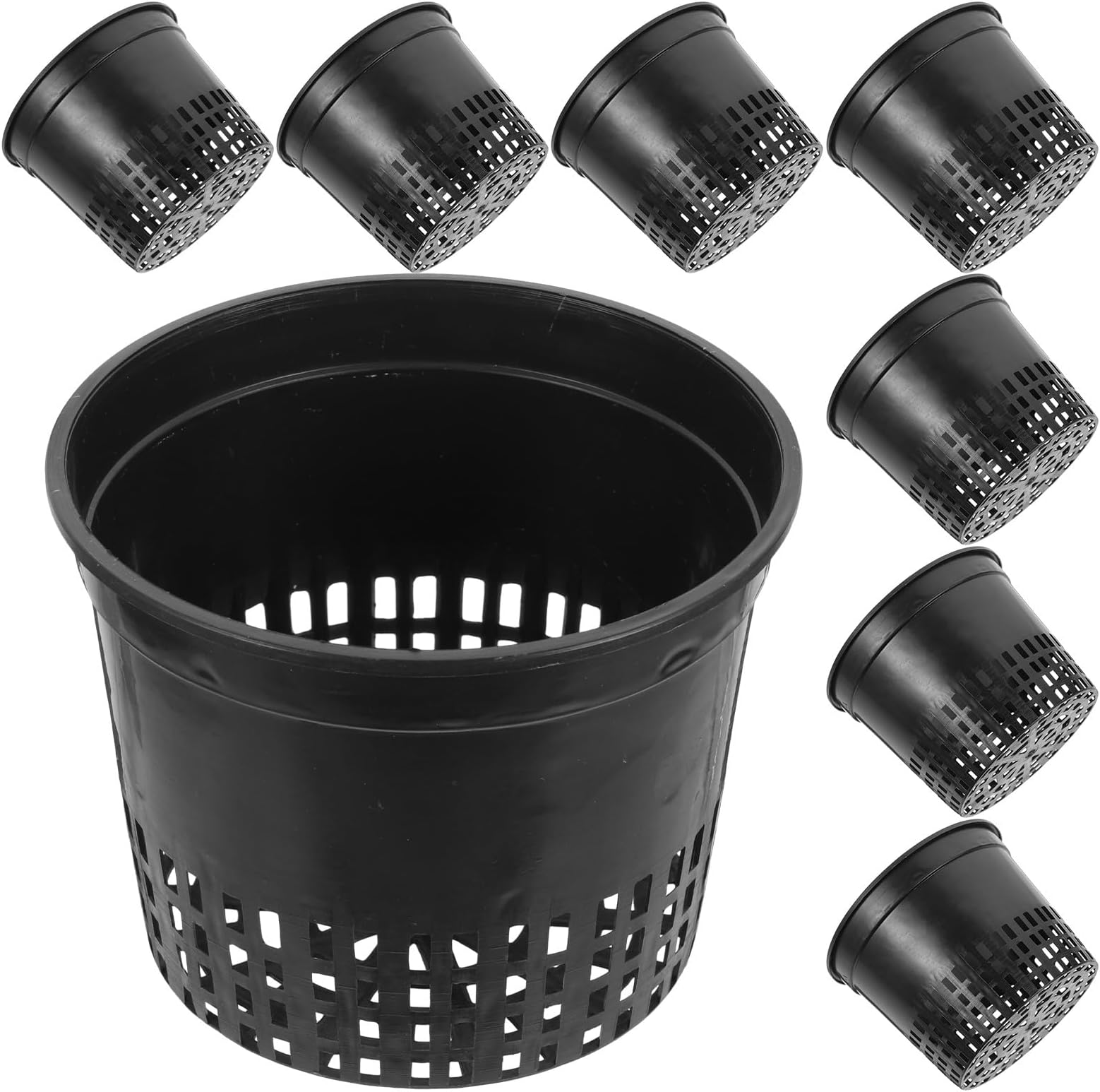 FAVOMOTO 10 Pack 5 Inch Hydroponics Growing Net Pots, Plastic Net Cups Garden Plant Slotted Mesh Containers for Home Balcony Store Soilless Culture Hydroponics Aquaponics Orchids Planting
