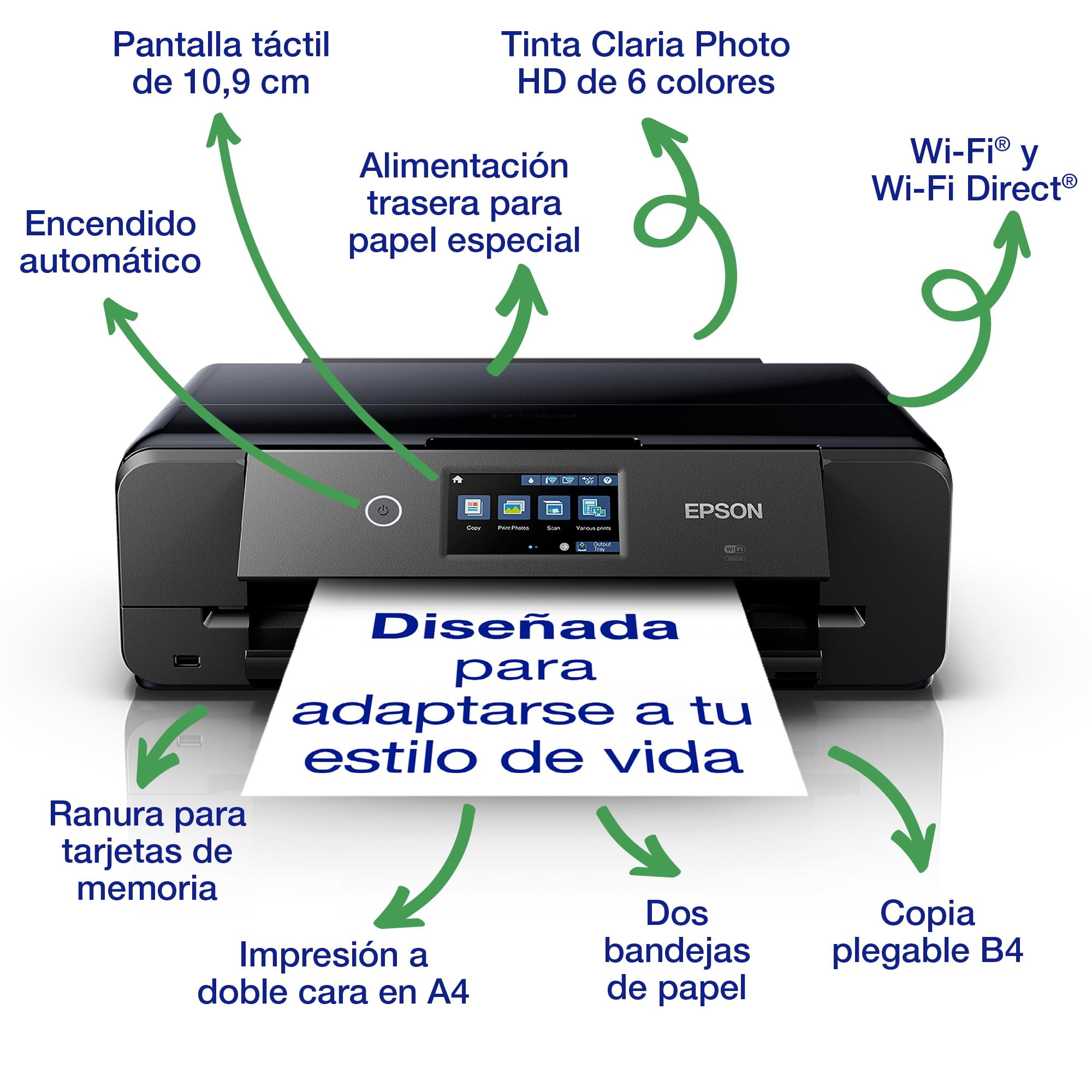 Epson Expression Photo XP-980 | Impresora fotográfica A3 multifunción con Wi-Fi | Impresión automática a Doble Cara | Bandejas separadas para Foto y A3 | Sistema de Tinta de 6 Colores para Fotos