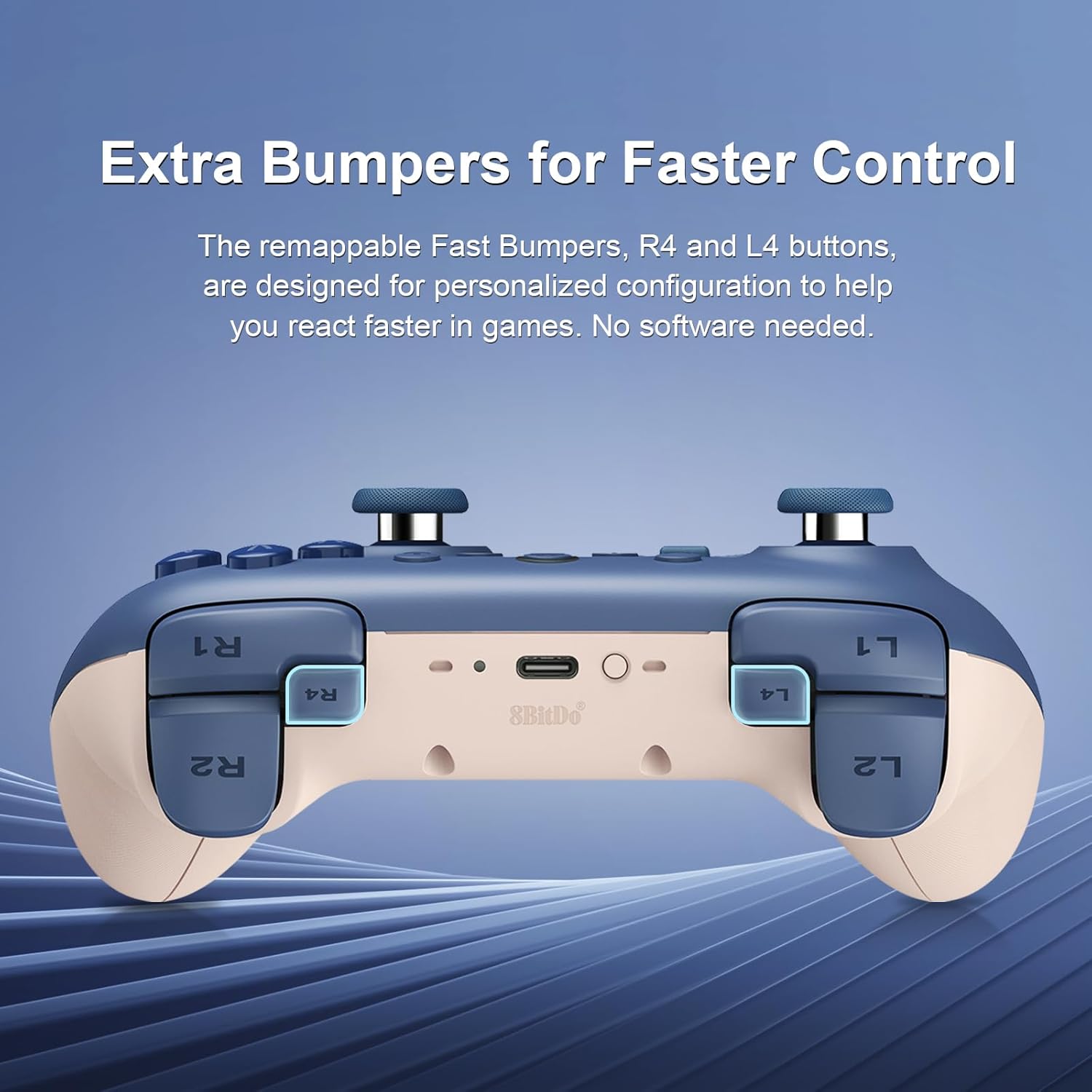8Bitdo Ultimate 2C Bluetooth Controller for Switch 2, Switch, Switch Controller with 6-Axis Motion Control, Rumble Vibration, Refined D-Pad and Bumpers, Hall Effect Joysticks - Dark Blue