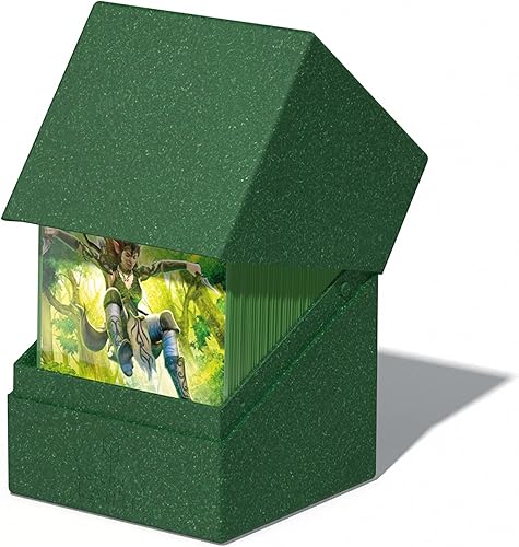 Miniatura 5 de Ultimate Guard RTE Boulder 100+, estuche para 100 tarjetas TCG de doble funda, verde, 97% renovable, fabricado en Alemania, almacenamiento seguro y
