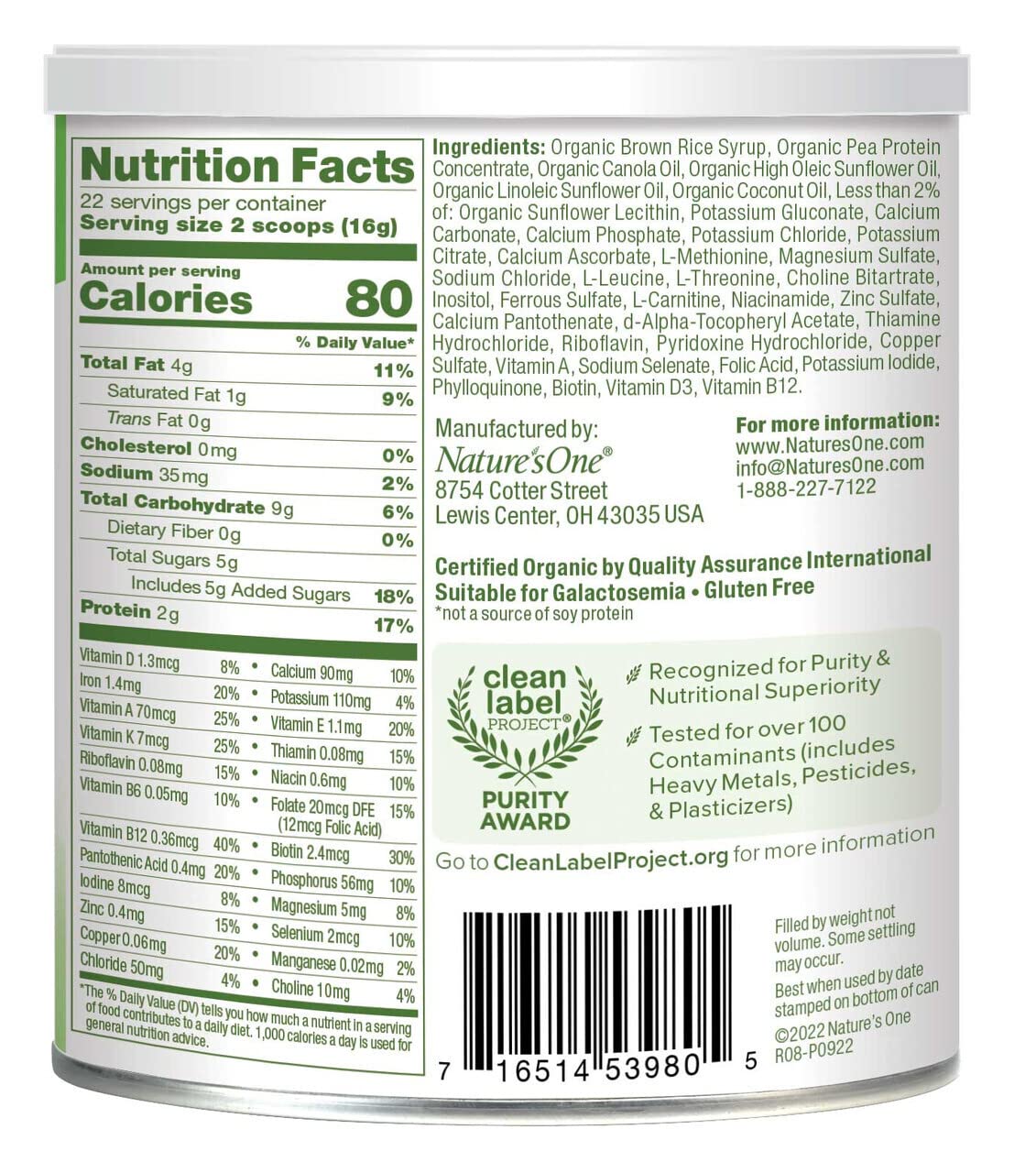 Babys Only Organic Plant Based Pea Protein Toddler